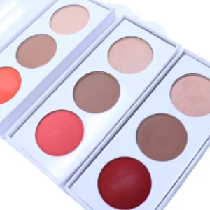 Mini paleta trío rubor en crema, contorno e iluminador Salome